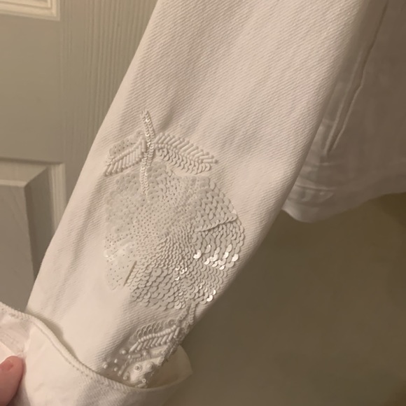 Limited Edition BNWT J BRAND Estella white slim jacket with sequin Nordstroms - Picture 8 of 14